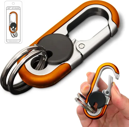 Vista 8 de Men's Car Key Chain, Personalized Creative Stainless Steel Car Keychain for Men, Anti-Loss Heavy Duty Metal Key Ring