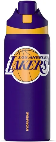 Vista 15 de Hydrapeak Botella de agua aislada de 32 onzas con licencia oficial de la NBA Atlanta Hawks Oasis con tapa y asa con botón de presión, botella