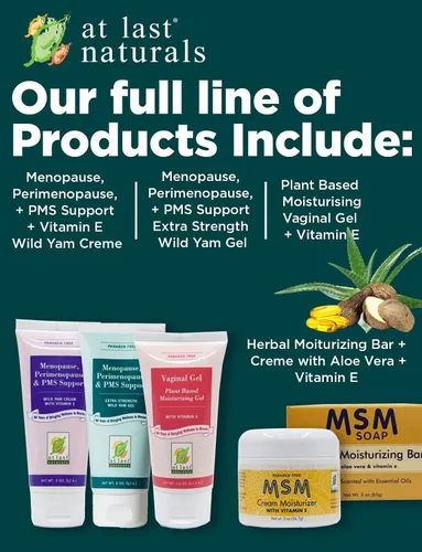 Vista 7 de At Last Naturals Wild Yam Gel Extra Strength Alivio de la menopausia, apoyo para la perimenopausia y alivio del síndrome premenstrual, puede ayudar
