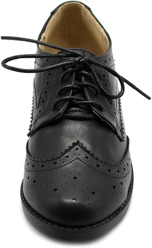 Vista 3 de Ollio Zapatos planos para mujer Wingtip Lace Up Oxfords