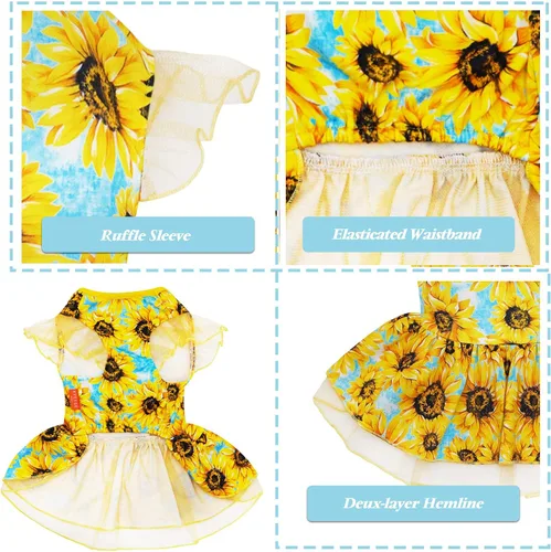 Vista 21 de KYEESE Vestido de Navidad para Perro de Cuadros Búfalo Rojos, Vestidos para Perros con Corbatín, Vestido para Perro Pequeño 0#Buffalo Check