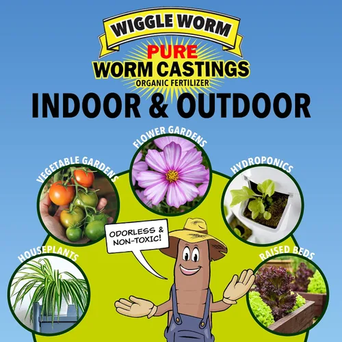 Vista 7 de Wiggle Worm Fertilizante orgánico 100% puro para fundición de gusanos, 15 libras, mejora la fertilidad del suelo y la aireación para plantas