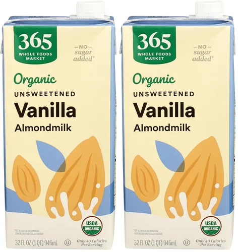 Vista 16 de 365 de Whole Foods Market - Leche de almendra orgánica sin endulzar de vainilla, envase de 32 onzas líquidas