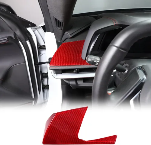 Vista 7 de Cubierta de panel lateral de consola central de fibra de carbono real compatible con Chevrolet Corvette C8 2020-2025, accesorios para panel lateral