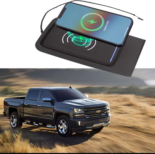 Vista 9 de Xipoo Cargador inalámbrico compatible con Chevy Silverado 2015-2018 de 15 W de carga rápida, almohadilla de cargador inalámbrico de consola