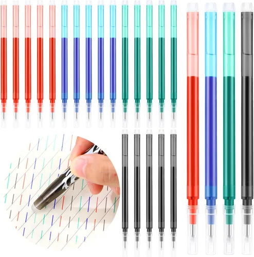 Vista 8 de Zonon - 24 repuestos de tinta de gel borrables de 0.028 in compatibles con Frixion - Recambios de tinta de gel de fricción de punta fina media Negro