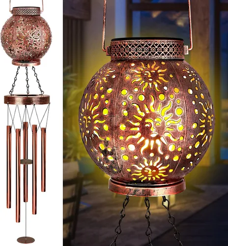 Vista 10 de YHmall Campanillas de viento Cardinal para exteriores, luces colgantes solares, campanillas de viento al aire libre, regalos Cardinal para mujeres