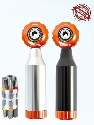 Vista 2 de Miniherramienta de trinquete continuo de bicicleta con función reversible. Kit de reparación multiherramienta para bicicletas de carretera