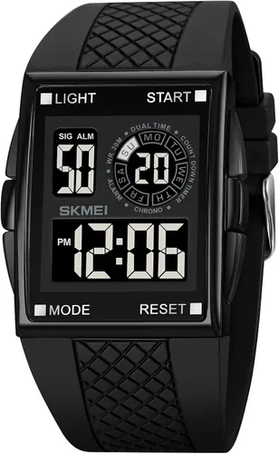 Vista 3 de Gosasa Relojes militares deportivos para hombre con forma de avión digital con luz LED impermeable