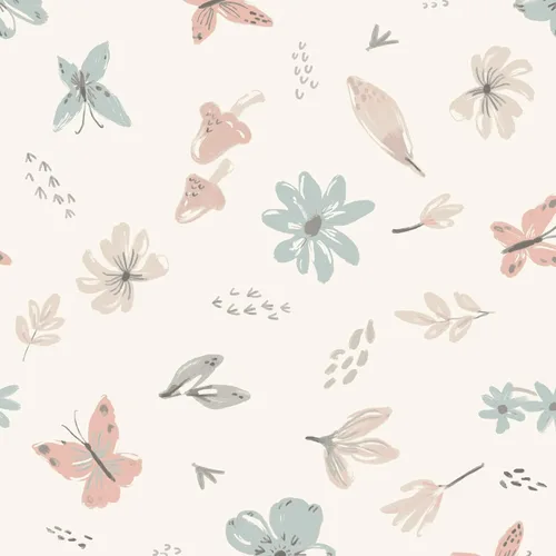 Vista 5 de Lambs & Ivy Baby Blooms Acuarela Floral/Mariposa Sábana Bajera de Algodón Ajustable para Cuna