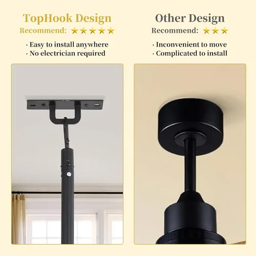 Vista 9 de Ventilador de techo para exteriores Gazabo Ventiladores de techo para cenadores para patios Ventilador colgante de 21'' para cenador, iluminación