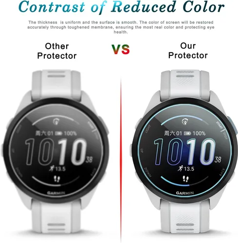 Vista 4 de Suoman 3+2 Pack para Garmin Forerunner 165 Protector de Pantalla, Puerto de Carga + [Antiarañazos] Película Protectora de Pantalla de Vidrio