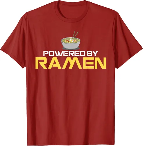 Vista 44 de Camiseta de fideos de anime japoneses Powered By Ramen, Negro, S