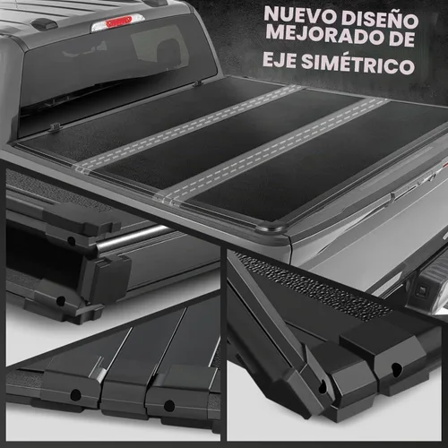 Vista 6 de DNA MOTORING TTC-HARD-054 - Cubierta rígida de tres pliegues para plataforma de camioneta, negro