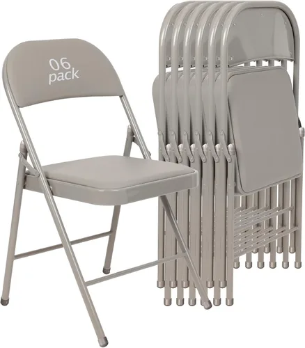 Vista 16 de Juego de 4 Sillas Plegables Tapizadas en Negro - Cómodas Sillas Apilables Portátiles para Interior y Exterior, Eventos, Fiestas, Oficina, Boda Negro