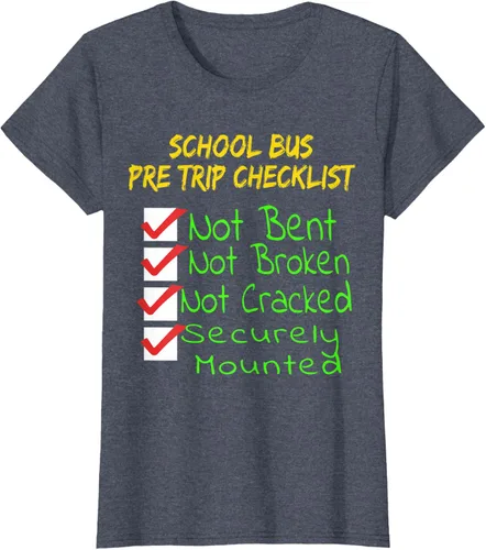 Vista 46 de Camiseta de camionero para conductor de autobús escolar CDL, Negro, S