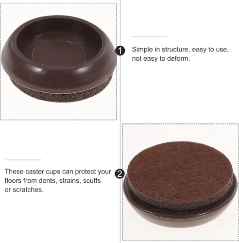 Vista 5 de Cabilock Protectores de suelo para patas de sofá, 10 unidades, almohadillas de fieltro, tazas para sillas mecedoras, protector de piso de madera dura