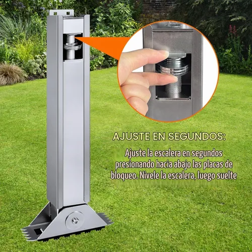 Vista 7 de Par de niveladores de escalera para escalera extensible, nivelador de suelo de pata de escalera extensible ajustable, con poste de acero