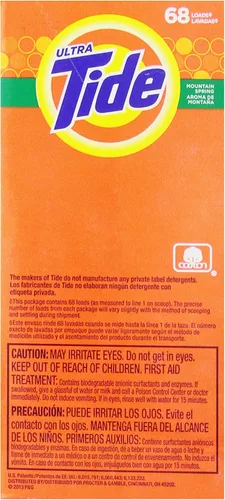 Vista 2 de Tide Detergente en polvo para ropa, Mountain Spring, 68 cargas, 95 oz
