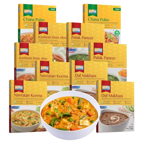Vista 16 de Ashoka Meals 1932, kit de comidas a base de plantas, paquete variado de frijoles y arroz, comidas para calentar y servir, certificado Kosher, comida