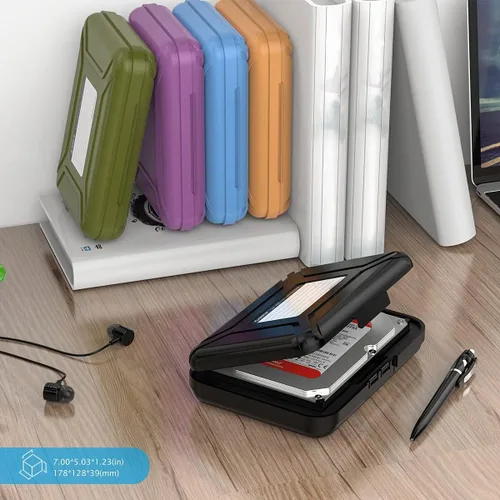 Vista 7 de ORICO Estuche para disco duro de 3.5 pulgadas, funda de transporte para disco duro externo antiestático y a prueba de golpes, compatible con WD
