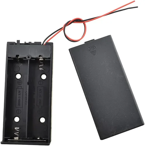Vista 31 de HAHIYO Paquete de soporte de batería AA de 1.5 V con cubierta resistente de alambre, resortes flexibles, interruptor integrado, baterías, caja