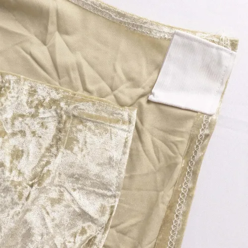 Vista 8 de Efavormart - Funda elástica para silla de banquete de terciopelo triturado y elastano beige con bolsillos para los pies, funda para silla de boda
