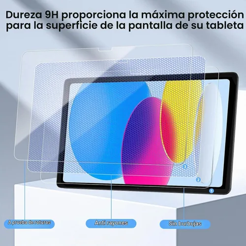 Vista 2 de Qularlans - Protector de pantalla para iPad 11ª A16 2025 y 10ª generación 2022, vidrio templado, dureza 9H, antihuellas, compatible con fundas