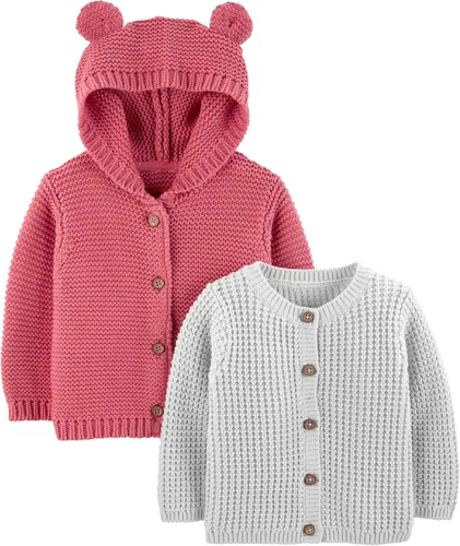 Vista 6 de Simple Joys by Carter's Paquete de 2 suéteres cárdigan de punto unisex para bebé Gris