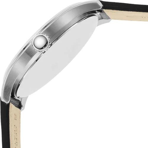 Vista 4 de Fossil Dayliner - Reloj de cuarzo minimalista delgado de acero inoxidable y cuero para hombre