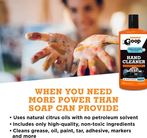 Vista 3 de GOOP Limpiador de manos sin agua multiusos líquido naranja - Botella abatible de 16 oz