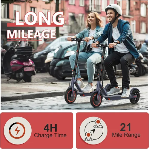Vista 4 de Maxshot Electric Scooter, 19-20 MPH Max Speed, 15-28 Miles Range Negro