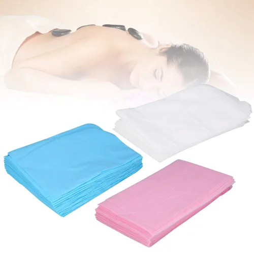 Vista 5 de 10 unids no tejido impermeable masaje belleza cubierta, cubierta de hoja de belleza, 70.9x31.5 in para salón SPA, mesa de masaje, hoteles