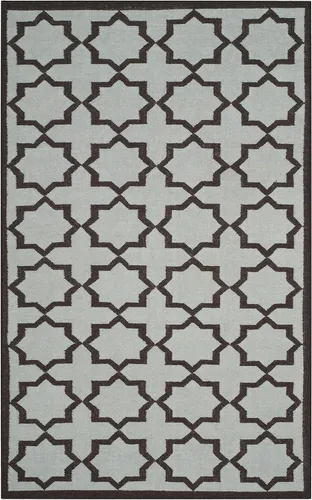 Vista 17 de SAFAVIEH Dhurries Collection DHU549L - Alfombra de lana de tejido plano hecha a mano de 2 pies 6 pulgadas x 6 pies, color negro/marfil