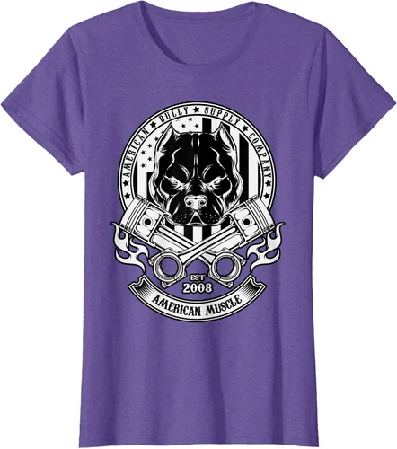 Vista 17 de American Muscle - Camiseta de cabeza dura Pit Bull American Bully, Negro, S