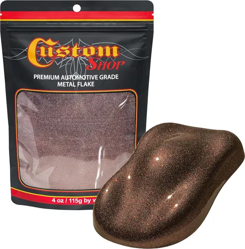 Vista 15 de Custom Shop - Purpurina metálica para pintura automotriz, oro brillante, 4 oz, micro escamas de metal de 0.004" para pintura de automóviles, aditivo