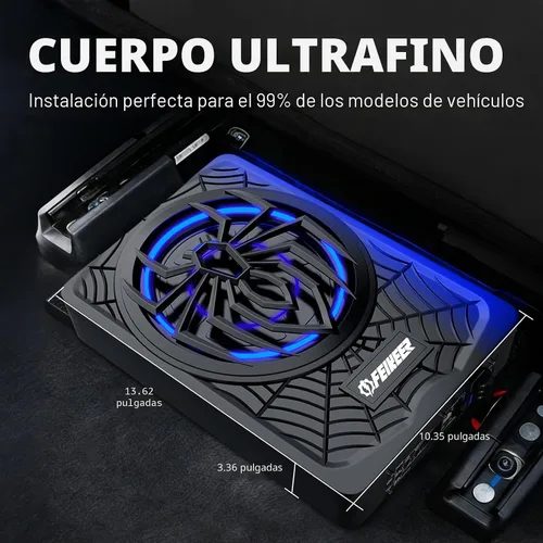 Vista 3 de NUEVO Subwoofer y amplificador delgado para debajo del asiento de 1200 W
