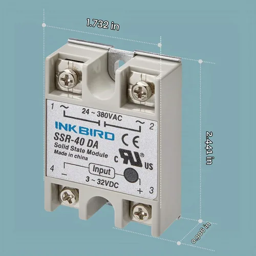 Vista 3 de Kit de controlador de temperatura PID Inkbird, alto voltaje de 100ACV a 240ACV, viene con relé de estado sólido SSR 40DA, termopar tipo K