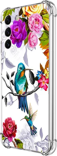 Vista 28 de Funda para Galaxy S23 FE, protección contra caídas de flores de mariposa azul, a prueba de golpes, carcasa protectora de cuerpo completo resistente
