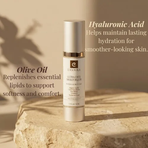Vista 6 de Orgánico Facial diaria hidratante crema de día con péptidos de colágeno y ácido hialurónico anti envejecimiento. Hidratante Loción Para Mujeres