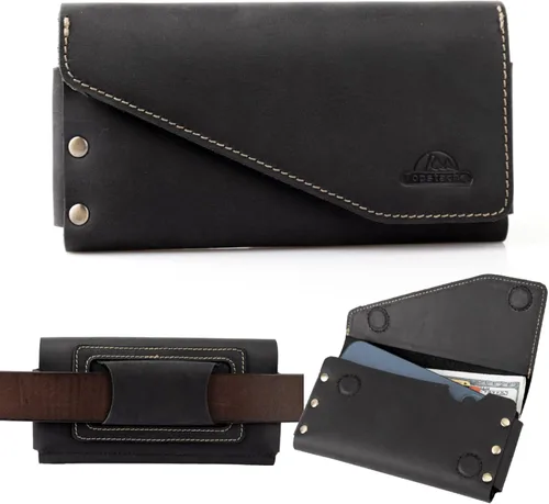 Vista 9 de Topstache Funda de cuero para teléfono celular con clip para cinturón para iPhone 17/16/15/14, Galaxy S25/S24/S23 - Funda de cuero para teléfono