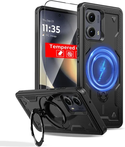 Vista 29 de Funda magnética para Google Pixel 9A compatible con cargador inalámbrico MagSafe, para Pixel 9A, funda de teléfono integrada de 360 °, con 2