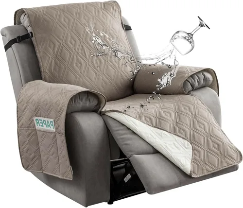 Vista 21 de Genina - Funda impermeable para sillón reclinable de dos plazas, funda antideslizante para sofá, funda para sofá reclinable de 2 plazas, funda