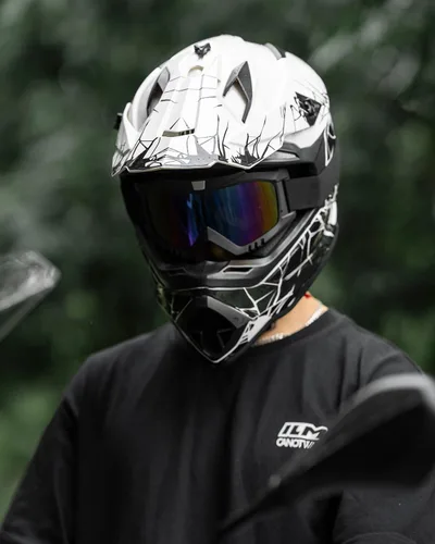 Vista 6 de ILM - Cascos para bicicleta de tierra para adultos, hombres y mujeres, para motocross, ATV, todoterreno, con gafas, guantes, máscara, modelo DOT