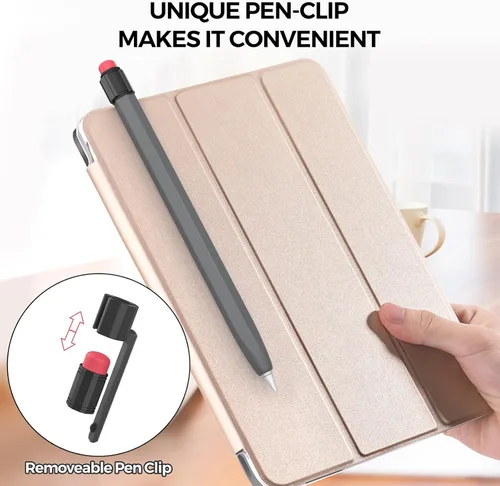 Vista 5 de TRONWIN Funda para Apple Pencil de 1ª generación, funda de silicona con agarre perfecto, diseño clásico con clip resistente compatible con Apple