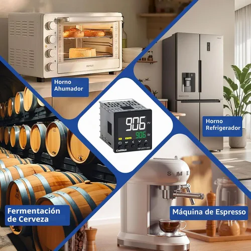 Vista 4 de Controlador de Temperatura PID, Coiliiot Voltaje AC100-240V, Pantalla LCD, Salida Dual de Relé y SSR, Salida Dual de Alarma, Termostato PID