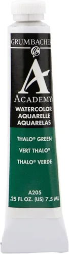 Vista 13 de Grumbacher Academy Pintura de acuarela, 0.3 fl oz/0.25 onzas, óxido de cromo verde (A048)