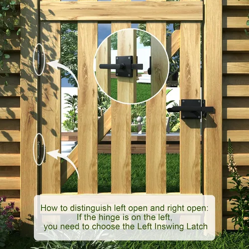 Vista 2 de Sdstone Cerradura de puerta de doble lado, hardware de puerta de gran resistencia para valla de madera, hardware de puerta para puertas exteriores