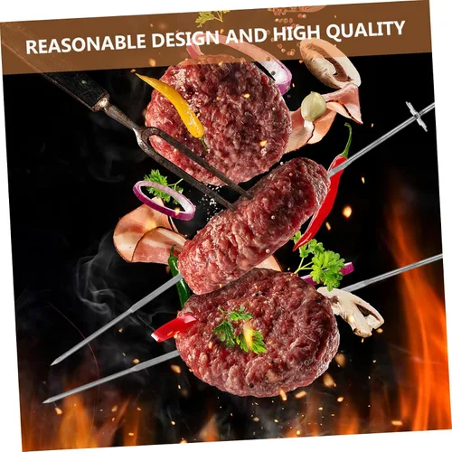 Vista 5 de Yardwe Parrilla de brocheta vertical, 10 piezas, pinchos de acero inoxidable