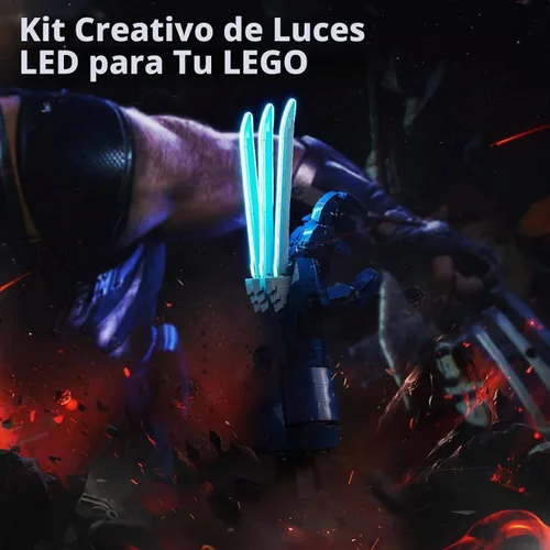 Vista 4 de LocoLee Kit de luz LED compatible con LEGO Wolverine Adamantium Claws 76250, accesorios de iluminación de bricolaje compatibles con LEGO 76250 juego
